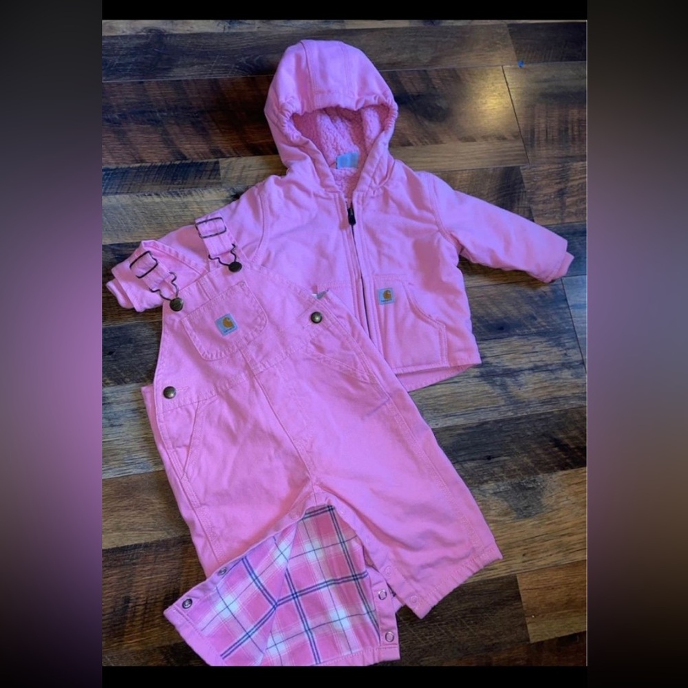 Baby girls 6 Months Carhartt bibs and coat